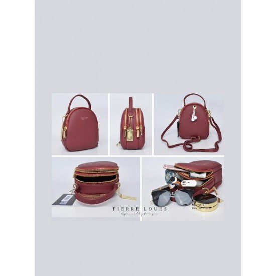 Pierre Loues Γυναικεία Τσάντα Πλάτης (931-8) Μαύρη