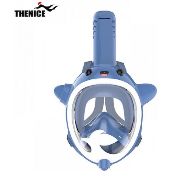 Thenice KF-5 Παιδική Μάσκα Θαλάσσης Φαλαινάκι με Νεροπίστολο Full Face Snorkel Mask (XS) Blue - (04344)