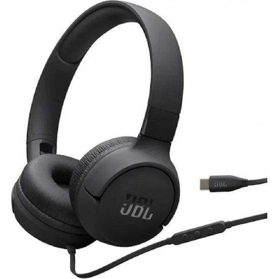 JBL Tune 520C On-Ear Wired Headphones Black