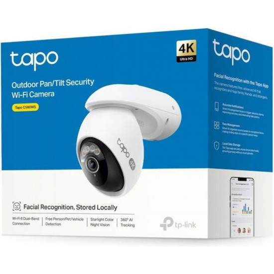 TP-LINK TAPO C560WS v1 IP Κάμερα Παρακολούθησης Wi-Fi 4K Αδιάβροχη με Ηχείο και Φακό 4mm