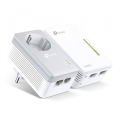 TP-LINK TL-WPA4226KIT v5.4 Powerline Διπλό για Ασύρματη Σύνδεση Wi-Fi 4 με Passthrough Πρίζα και 2 Θύρες Ethernet