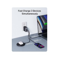 Anker 736 Φορτιστής Χωρίς Καλώδιο GaN με Θύρα USB-A και 2 Θύρες USB-C 100W  (A2145G11) Black