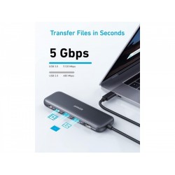 Anker 332 5-in-1 USB-C Docking Station με HDMI 4K PD (A8355H11) Γκρι