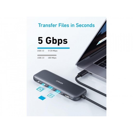 Anker 332 5-in-1 USB-C Docking Station με HDMI 4K PD (A8355H11) Γκρι