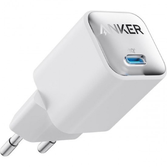 Anker Nano III Φορτιστής Χωρίς Καλώδιο GaN με Θύρα USB-C 30W Power Delivery (A2147G21) Λευκός