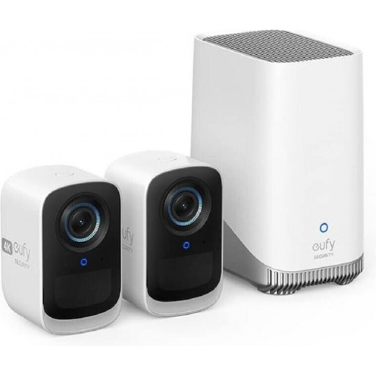 Anker EufyCam S330 3C 4K Ultra HD Security Camera 2+1 with Homebase 3 (T8881321) White