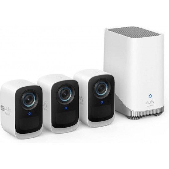 Anker EufyCam S300 3C 4K Ultra HD Security Camera 3+1 with Homebase 3 (T8882321) White