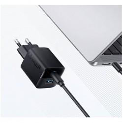 Anker 323 Φορτιστής Χωρίς Καλώδιο με Θύρα USB-A και Θύρα USB-C 33W (A2331G11) Μαύρος