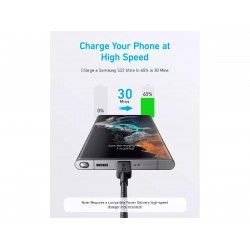 Anker 322 USB-C to USB-C Cable Braided 0.9m (A81F5G11) Black