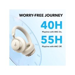 Anker Space One Ασύρματα Bluetooth Over Ear Ακουστικά Λευκά (A3035G21)