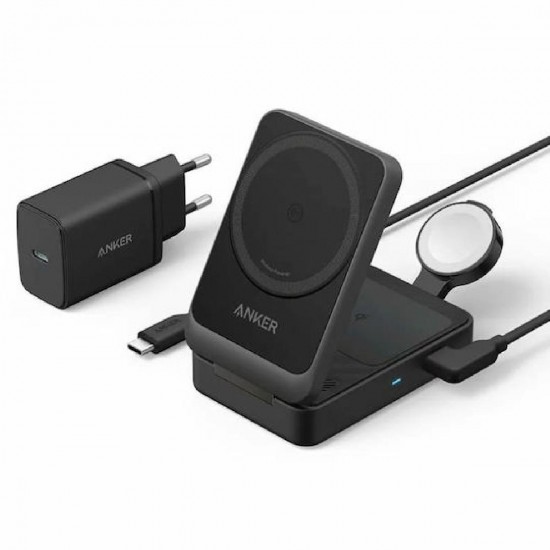 Anker MagGo Wireless Charging Station 3-in-1 Pocket Size 15W (B2557311) Black