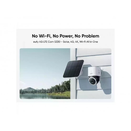 Anker Eufy 4G LTE Cam S330 Ultra HD Battery Camera with Solar Panel (T86P2321) White