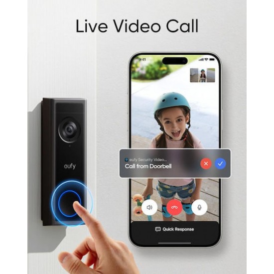 Anker Eufy Video Doorbell C31 2K with Battery or Wired (T8223311) Black