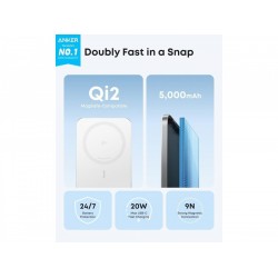 Anker MagSafe Powerbank 5000MAh Ultra-Slim Qi2 Certified 15W (A1665H21) white