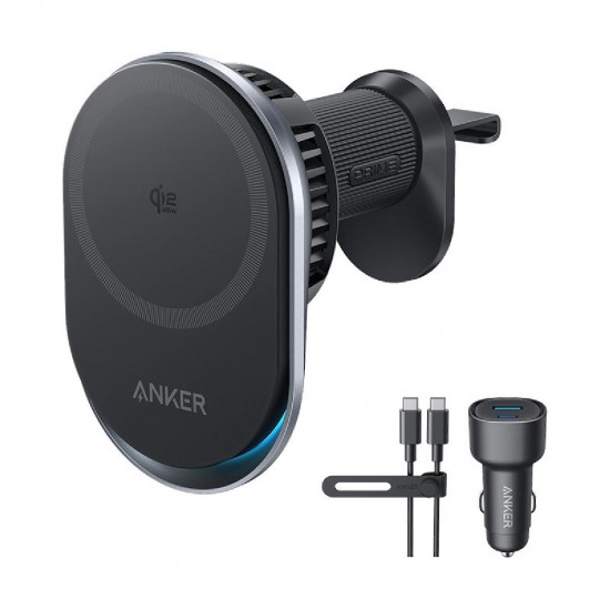 Anker Prime MagGo AirCool Βάση Κινητού Αυτοκινήτου με Ρυθμιζόμενα Άγκιστρα και Ασύρματη Φόρτιση (B2933H11) Μαύρη