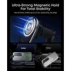Anker Prime MagGo AirCool Βάση Κινητού Αυτοκινήτου με Ρυθμιζόμενα Άγκιστρα και Ασύρματη Φόρτιση (B2933H11) Μαύρη