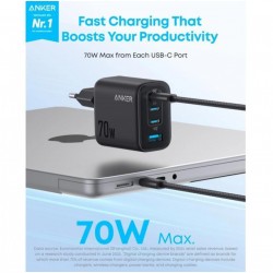 Anker Zolo 3x USB-C 1x USB-A PD 3.0 70W (A121CG11) Black