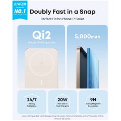 Anker Nano Power Bank 5000mAh MagGo Slim (A1665HB1) Gold