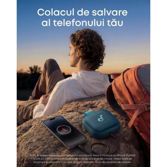 Anker Boom Go 3i Αδιάβροχο Ηχείο Bluetooth 15W με Διάρκεια Μπαταρίας έως 24 ώρες (D5103030) Μπλε