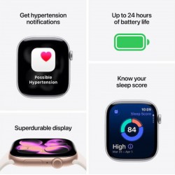 Apple Watch Series 11 Aluminium 42mm Αδιάβροχο με Παλμογράφο (Jet Black Aluminium Case with Black Sport Band - M/L)