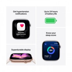 Apple Watch Series 11 Aluminium 42mm Αδιάβροχο με Παλμογράφο (MEQX4QL/A) M/L Space Grey