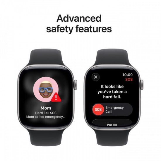 Apple Watch Series 11 Aluminium 42mm Αδιάβροχο με Παλμογράφο (MEQX4QL/A) M/L Space Grey
