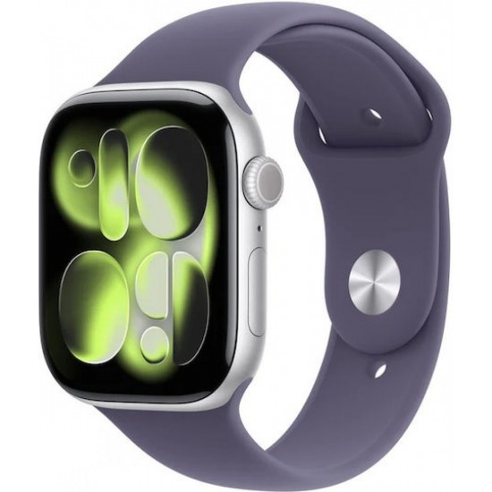 Apple Watch Series 11 42mm Aluminium Case with Purple Fog Sport Band - M/L (MEU74QL/A) Silver