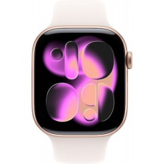 Apple Watch Series 11 Aluminium 46mm Αδιάβροχο με Παλμογράφο- S/M (MEV64QL/A) Rose Gold
