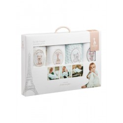 Sophie La Girafe Swaddles Πάνες Αγκαλιάς από Μουσελίνα Λευκό 70x70εκ. 4τμχ S850724