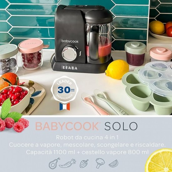 Beaba Babycook Solo 4-in-1 Βρεφικός Ατμομάγειρας με Μπλέντερ 1.1lt (912791) Black
