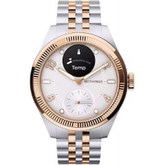 Withings Scanwatch Nova Brilliant Stainless Steel 39mm Αδιάβροχο με Παλμογράφο (Rose Gold Silver)