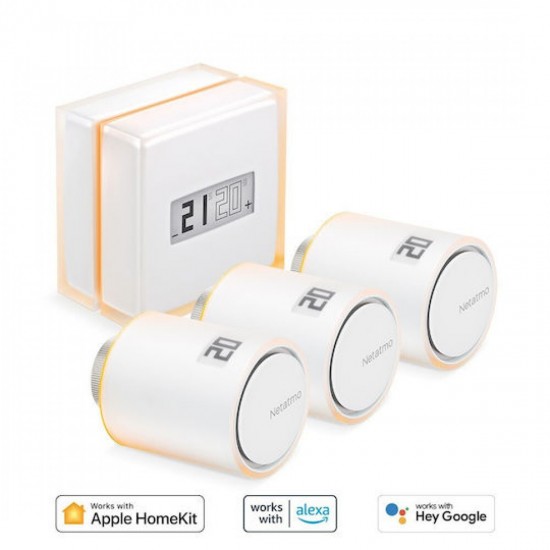  Netatmo  Complete Package Smart Thermostat 3 Wi-fi Thermostat Heads (NBU-NTH-NAV)