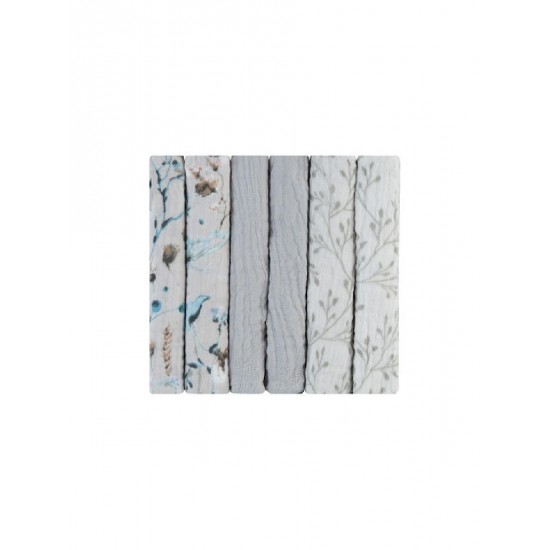 Kikka Boo Dreamy Fields Λαβέτες Ώμου από Μουσελίνα Grey 30x30εκ. 6τμχ (31103010113)