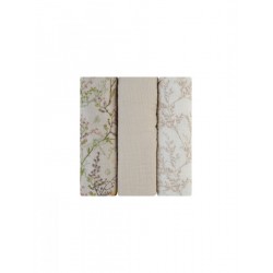 Kikka Boo Secret Garden Πάνες Αγκαλιάς από Μουσελίνα 75x75εκ. 3τμχ (31103010107) Beige