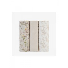 Kikka Boo Secret Garden Πάνες Αγκαλιάς από Μουσελίνα 75x75εκ. 3τμχ (31103010107) Beige