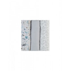 Kikka Boo Dreamy Fields Πάνες Αγκαλιάς από Μουσελίνα Grey 100x100εκ. 3τμχ (31103010112)
