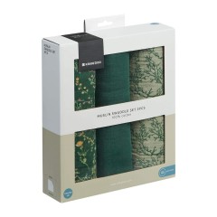 Kikka Boo Secret Garden Πάνες Αγκαλιάς από Μουσελίνα Green 100x100εκ. 3τμχ (31103010104)