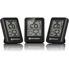 Bresser Thermo-Hygrometer Indicator Set of 3 (7000010CM3000) Black