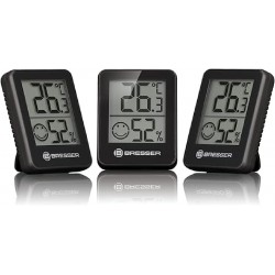 Bresser Thermo-Hygrometer Indicator Set of 3 (7000010CM3000) Black