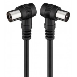 Goobay Καλώδιο Κεραίας WiFi Coaxial male - Coaxial female 2.5m Μαύρο (11526)