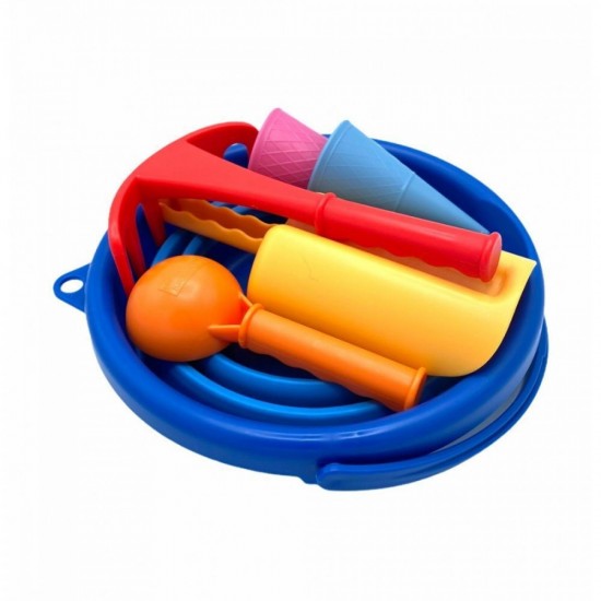Compactoys Σετ Κουβαδάκι Παραλίας με Αξεσουάρ από Πλαστικό 7τμχ Μπλε
