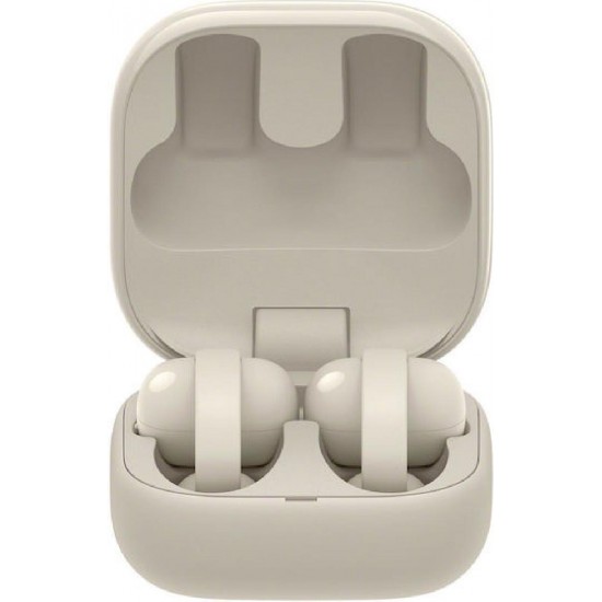 Sony LinkBuds Clip Bluetooth Handsfree Ακουστικά με Αντοχή στον Ιδρώτα και Θήκη Φόρτισης Beige
