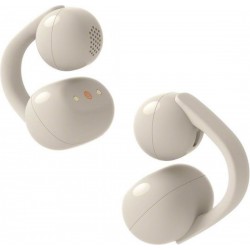 Sony LinkBuds Clip Bluetooth Handsfree Ακουστικά με Αντοχή στον Ιδρώτα και Θήκη Φόρτισης Beige