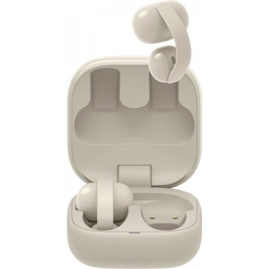 Sony LinkBuds Clip Bluetooth Handsfree Ακουστικά με Αντοχή στον Ιδρώτα και Θήκη Φόρτισης Beige