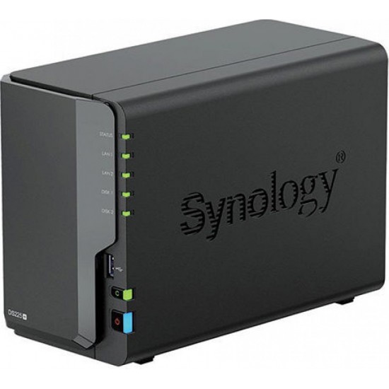 Synology DiskStation DS225+ NAS Tower με 2 θέσεις για HDD/SSD και 2 θύρες Ethernet