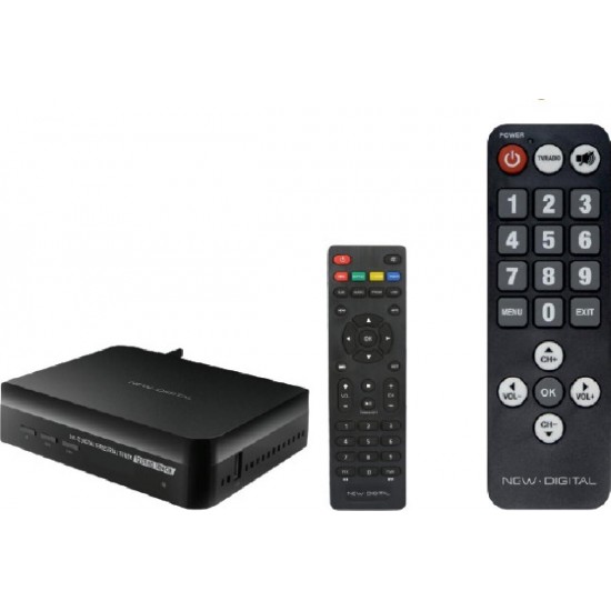 New Digital T2 01HD Senior Ψηφιακός Δέκτης Mpeg-4 FullHD(1080p),PVR(Εγγραφή σε USB)/SCART/HDMI/Μεγάλο Τηλεχ/ριο για Ηλικιωμένους