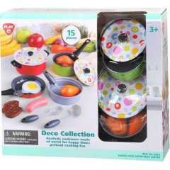 Playgo Μεταλλικό Σετ Κουζινικών Deco για 3+ Ετών 15τμχ (6840)