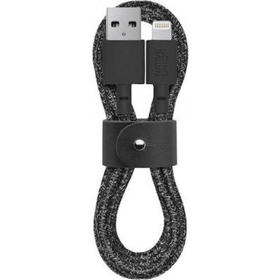Native Union Belt Braided USB to Lightning Cable 2m (BELT-L-CS-BLK-2-NP) Γκρι