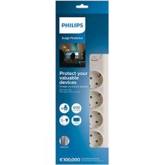 Philips Πολύπριζο Ασφαλείας 4 Θέσεων με Καλώδιο 2m (SPN7041WA/10) Λευκό