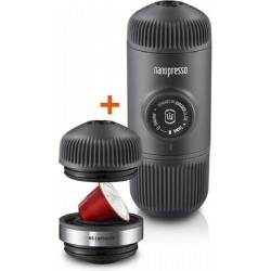 Wacaco Nanopresso with NS Adapter Portable Espresso Machine Bundle (Black)